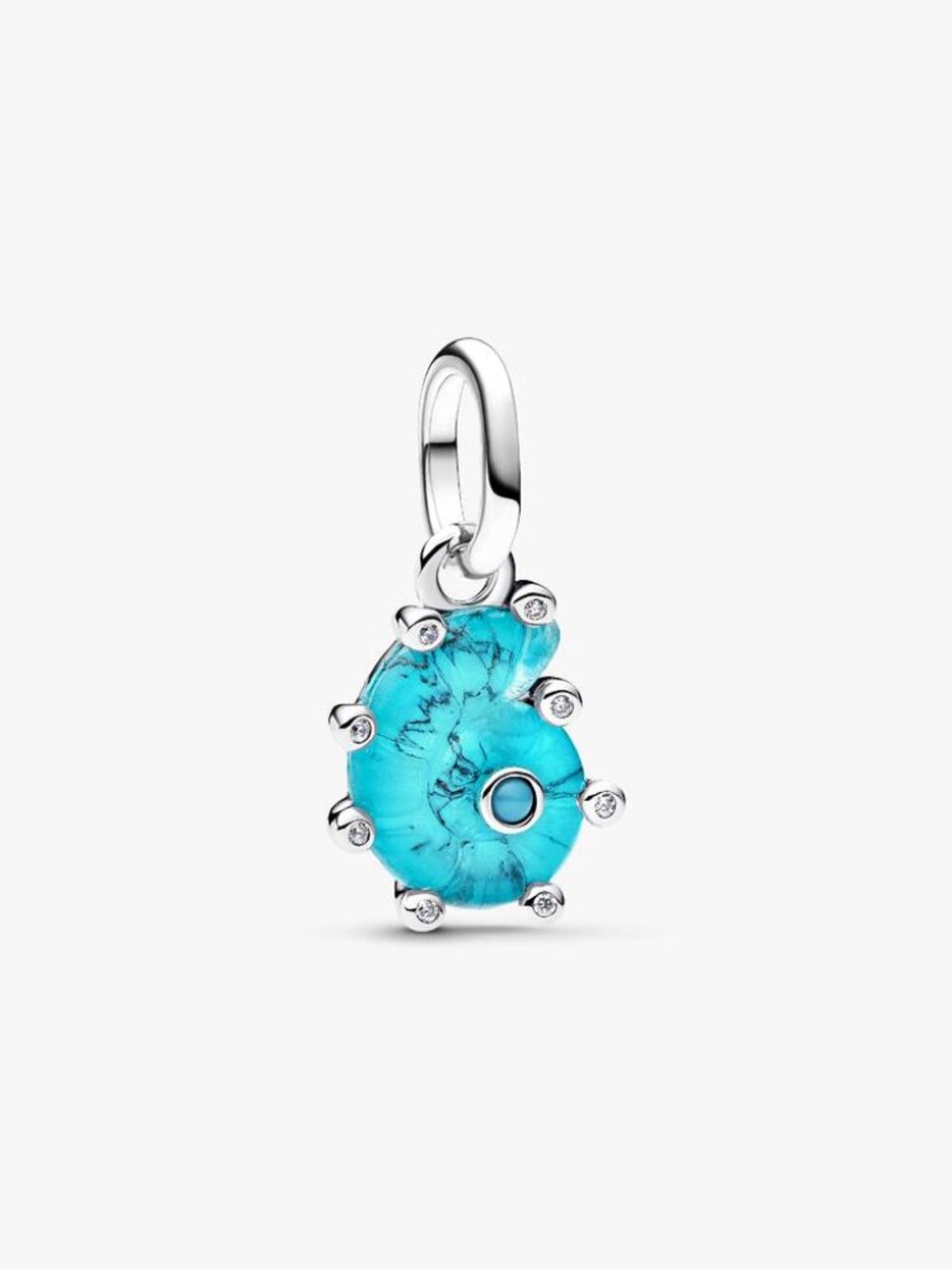 PandoraBlue Murano Glass Sea Snail Dangle Charm